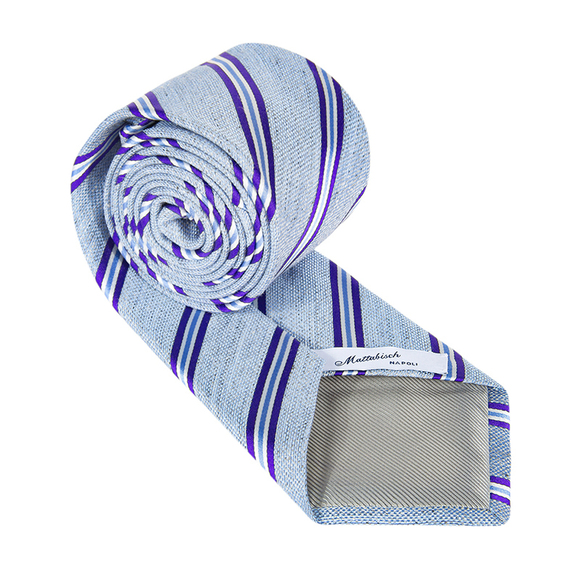 MATTABISH BLUE & PURPLE STRIPED TIE | MENS - Picture 3 of 4